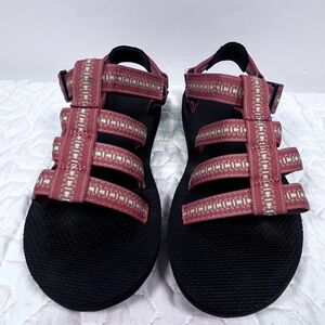 Teva Pink  and Black Strappy Sandals US 9 clean